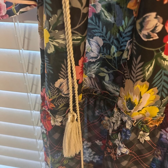 Johnny Was Multicolor Floral Long Sleeve Dress 100% Silk - Picture 5 of 6